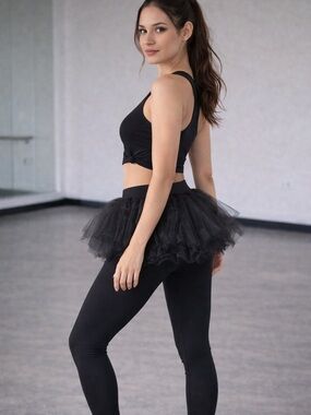 Black Tulle Ballet Tutu Skirt Overlay